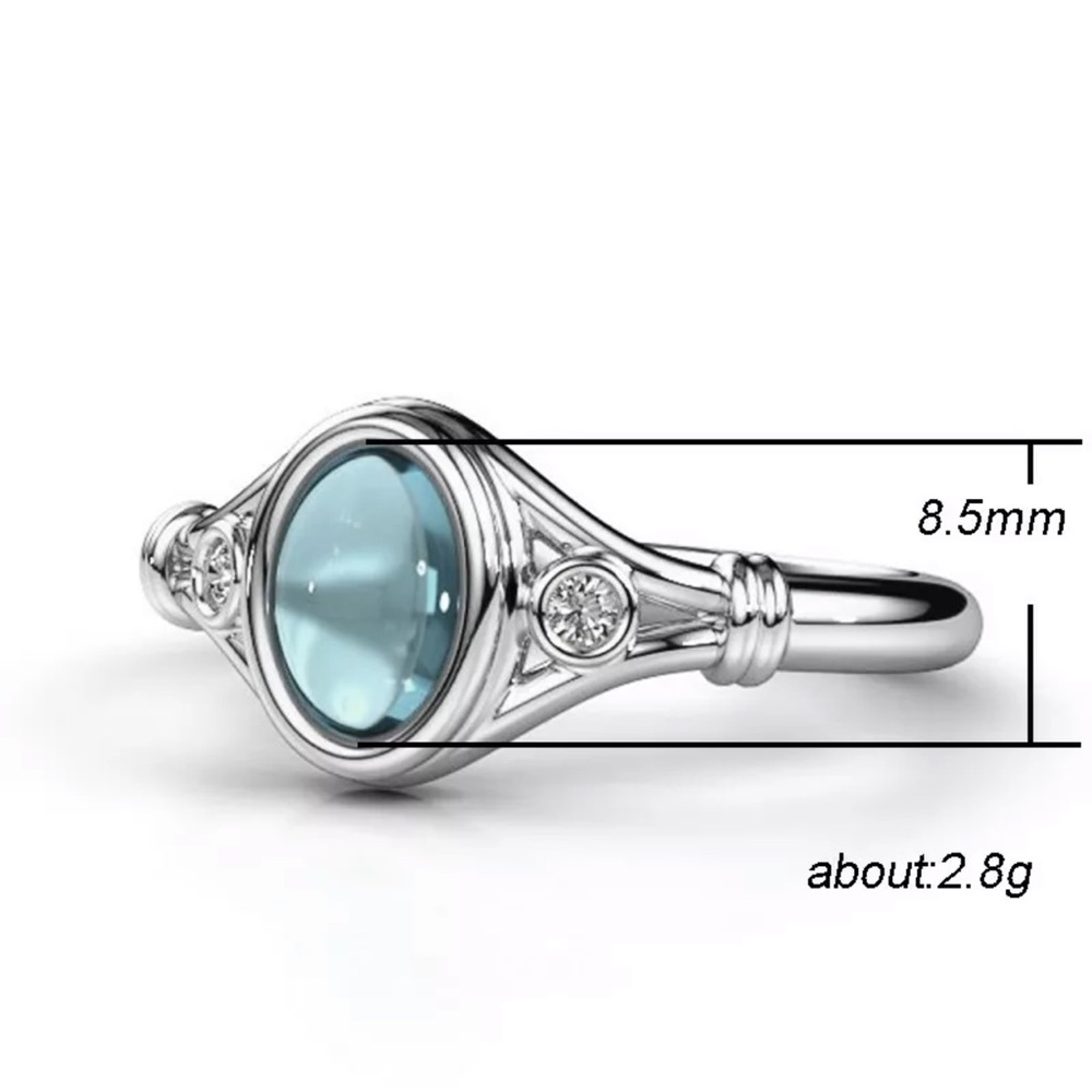 Romantic Moonstone Ring  Jewelry 925 Silver Rings - Picture 5 of 5